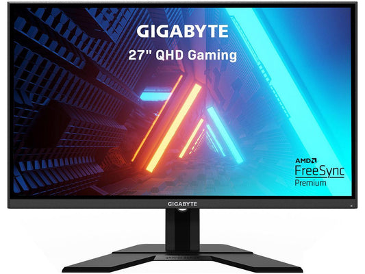 GIGABYTE G27Q 27" 144Hz 1440P Gaming Monitor, 2560 x 1440 IPS Display, 1ms (MPRT) Response Time, 92% DCI-P3, VESA Display HDR400, FreeSync Premium, 1x Display Port 1.2, 2x HDMI 2.0, 2x USB 3.0