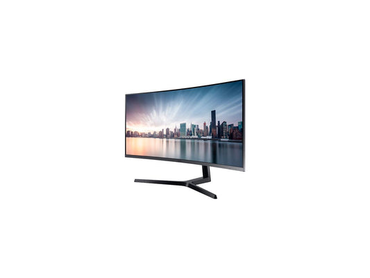 Samsung 890 Series C34H890 Black 34" Curved 3440 x 1440 WQHD+ sRGB 4ms 100Hz AMD FreeSync Monitor, 300cd/m2, HDMI / DP / USB-C / USB Hub Fully Adjustable Stand, VESA Compatible