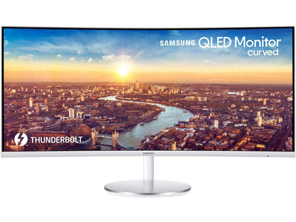 SAMSUNG C34J791 34" 3440 x 1440 WQHD 2K Resolution 100Hz HDMI DisplayPort 2x Thunderbolt 3 AMD FreeSync Built-in Speakers Curved Quantum Dot Color Ultra Wide Screen Gaming Monitor