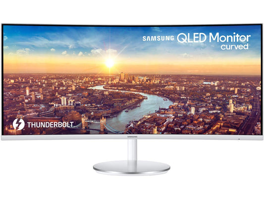 SAMSUNG C34J791 34" 3440 x 1440 WQHD 2K Resolution 100Hz HDMI DisplayPort 2x Thunderbolt 3 AMD FreeSync Built-in Speakers Curved Quantum Dot Color Ultra Wide Screen Gaming Monitor