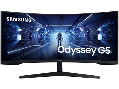 SAMSUNG Odyssey G5 LC34G55TWWNXZA 34" WQHD 3440 x 1440 (2K) 1ms (MPRT) 165Hz HDR10, HDMI, DisplayPort FreeSync Premium Curved Gaming Monitor