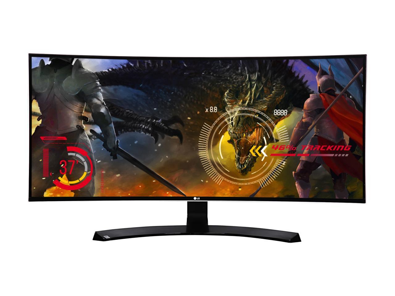 LG 34UC88 34" Curved FreeSync IPS Monitor 3440 x 1440 WQHD 21:9 UltraWide On-Screen Control with 4-way Screen Split, Height and Tilt Adjustable, USB 3.0/HDMI/DisplayPort, VESA Mountable