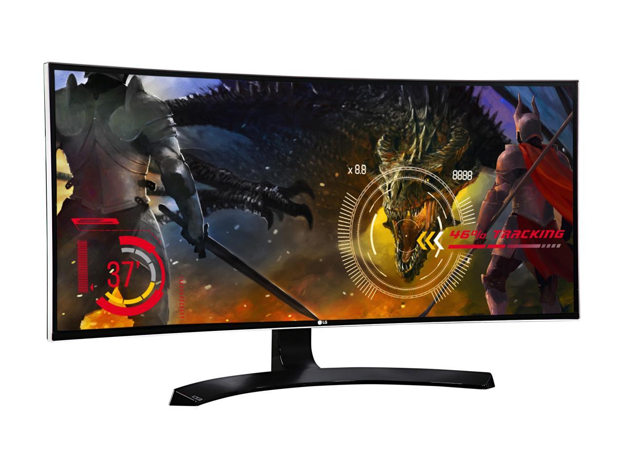 LG 34UC88 34" Curved FreeSync IPS Monitor 3440 x 1440 WQHD 21:9 UltraWide On-Screen Control with 4-way Screen Split, Height and Tilt Adjustable, USB 3.0/HDMI/DisplayPort, VESA Mountable