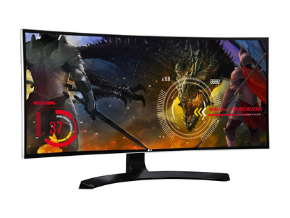 LG 34UC88 34" Curved FreeSync IPS Monitor 3440 x 1440 WQHD 21:9 UltraWide On-Screen Control with 4-way Screen Split, Height and Tilt Adjustable, USB 3.0/HDMI/DisplayPort, VESA Mountable