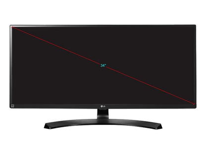 LG 34UB88-P Black 34" 21:9 Ultrawide 3440 x 1440 2K QHD FreeSync LED Backlight IPS Monitor 2 x Thunderbolt,Â 2 x HDMI 2.0, DisplayPort 1.2, USB 3.0