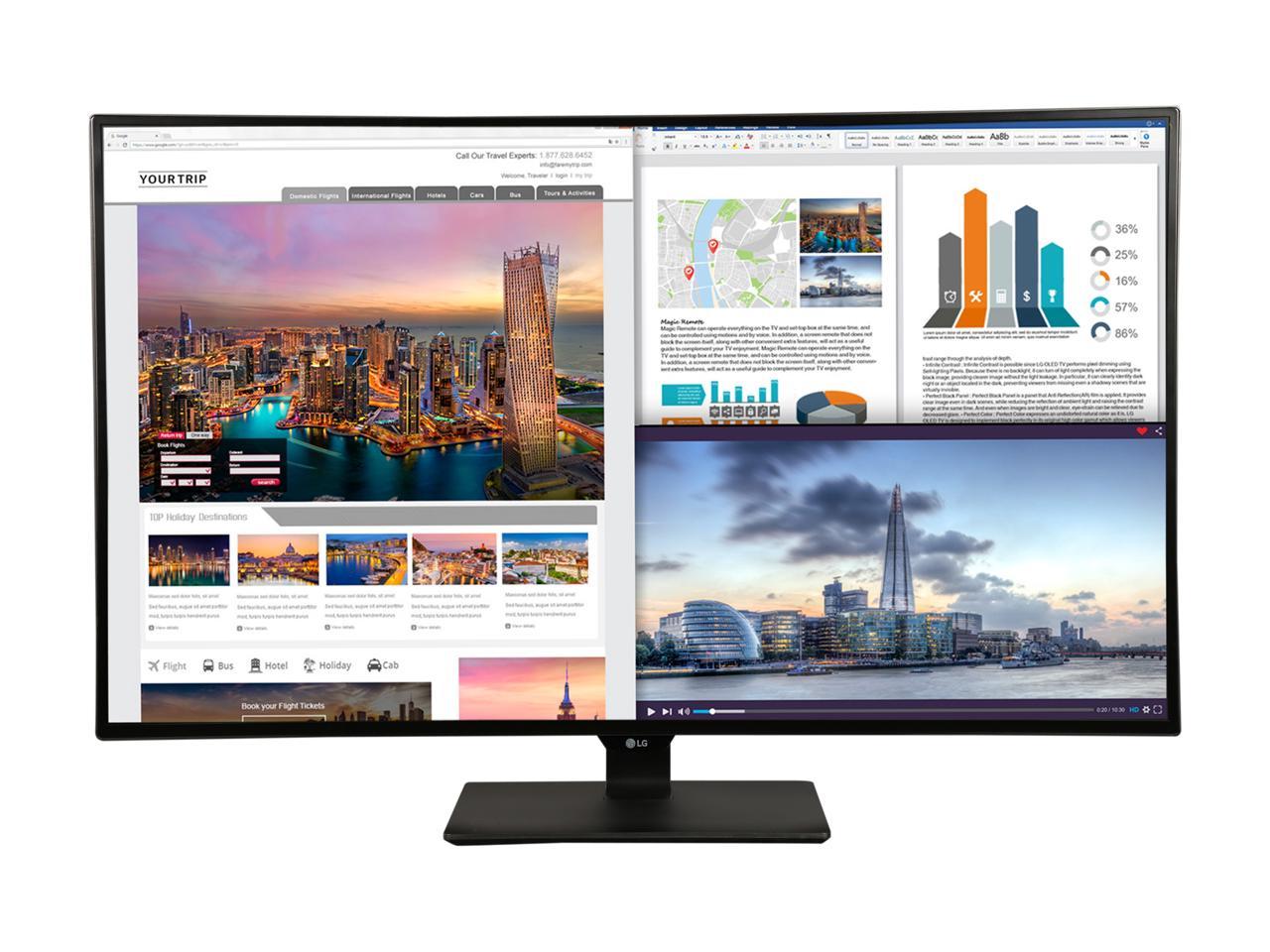 LG 43UD79-B 42.5" 4K UHD LED IPS Monitor, 3840 x 2160, HDCP, USB Type C, 4x HDMI, DisplayPort On-Screen control, Screen Split, Built-in Speakers