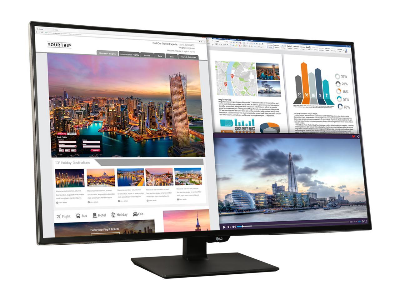 LG 43UD79-B 42.5" 4K UHD LED IPS Monitor, 3840 x 2160, HDCP, USB Type C, 4x HDMI, DisplayPort On-Screen control, Screen Split, Built-in Speakers