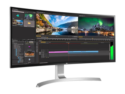 LG 34CB99-W 34" 21:9 UltraWide WQHD 3440 x 1440 AMD FreeSync IPS LED Curved Monitor, sRGB 99%, HDMI, DisplayPort, USB Type-C, Tilt, Height Adjustable