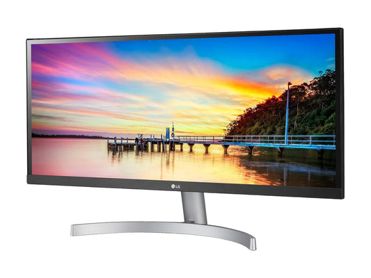 LG 29WK600-W Black/Silver 29" FHD 1080p HDR AMD FreeSync UltraWide LED Monitor, 300 cd/m2, HDMI, DisplayPort, Tilt, VESA Compatible