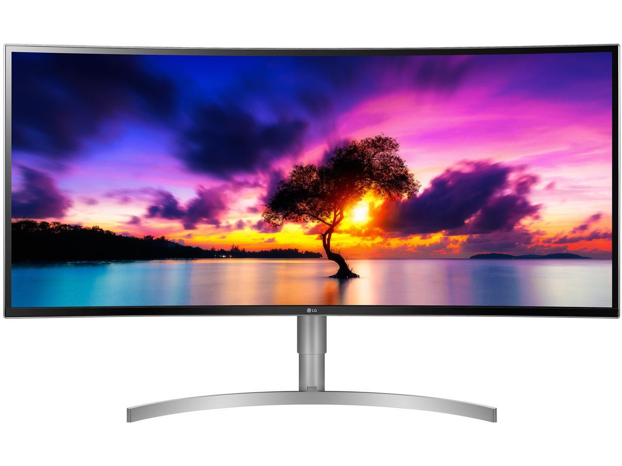 LG 38WK95C-W 38" (Actual size 37.5") WQHD+ 3840 x 1600 HDMI, DisplayPort, USB FreeSync (AMD Adaptive Sync) Built-in Speakers Curved 21:9 UltraWide WQHD+ IPS Curved LED Monitor