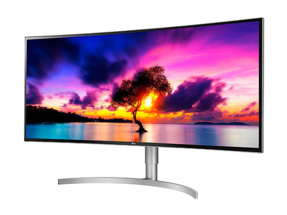 LG 38WK95C-W 38" (Actual size 37.5") WQHD+ 3840 x 1600 HDMI, DisplayPort, USB FreeSync (AMD Adaptive Sync) Built-in Speakers Curved 21:9 UltraWide WQHD+ IPS Curved LED Monitor