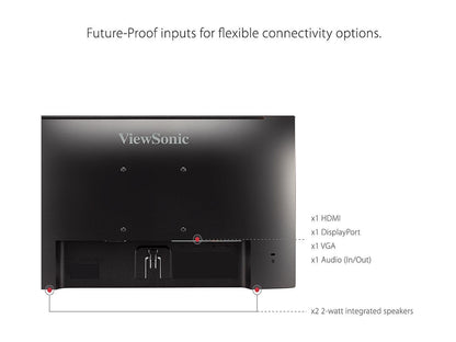 ViewSonic VA2256-MHD_H2 22 Inch Frameless Dual Pack Head-Only 1080p IPS Monitors with HDMI DisplayPort and VGA for Home and Office