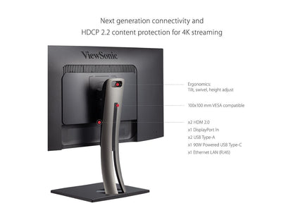 ViewSonic VP3481a 34 Inch Premium WQHD+ Curved Ultrawide Monitor with FreeSync, 100Hz, ColorPro 100% sRGB Rec 709, 14-bit 3D LUT, Eye Care, 90W USB C, HDMI, DisplayPort for Home and Office