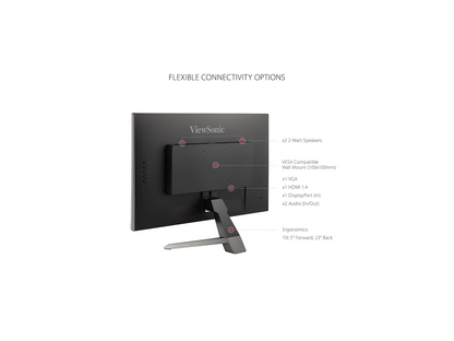 ViewSonic VX2767-MHD 27 Inch 1080p Gaming Monitor with 75Hz, 1ms, Ultra-Thin Bezels, FreeSync, Eye Care, HDMI, VGA, and DP