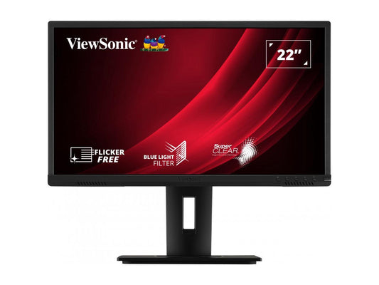 ViewSonic 22" 60 Hz VA monitors 5 ms VGA: 1 USB 3.2 Type A Down Stream: 4 USB 3.2 Type B Up Stream: 1 3.5mm Audio In: 1 3.5mm Audio Out: 1 HDMI 1.4: 1 DisplayPort: 1 Power in: 3-pin Socket (IEC C14 / CEE22) Built-in Speakers VG2240