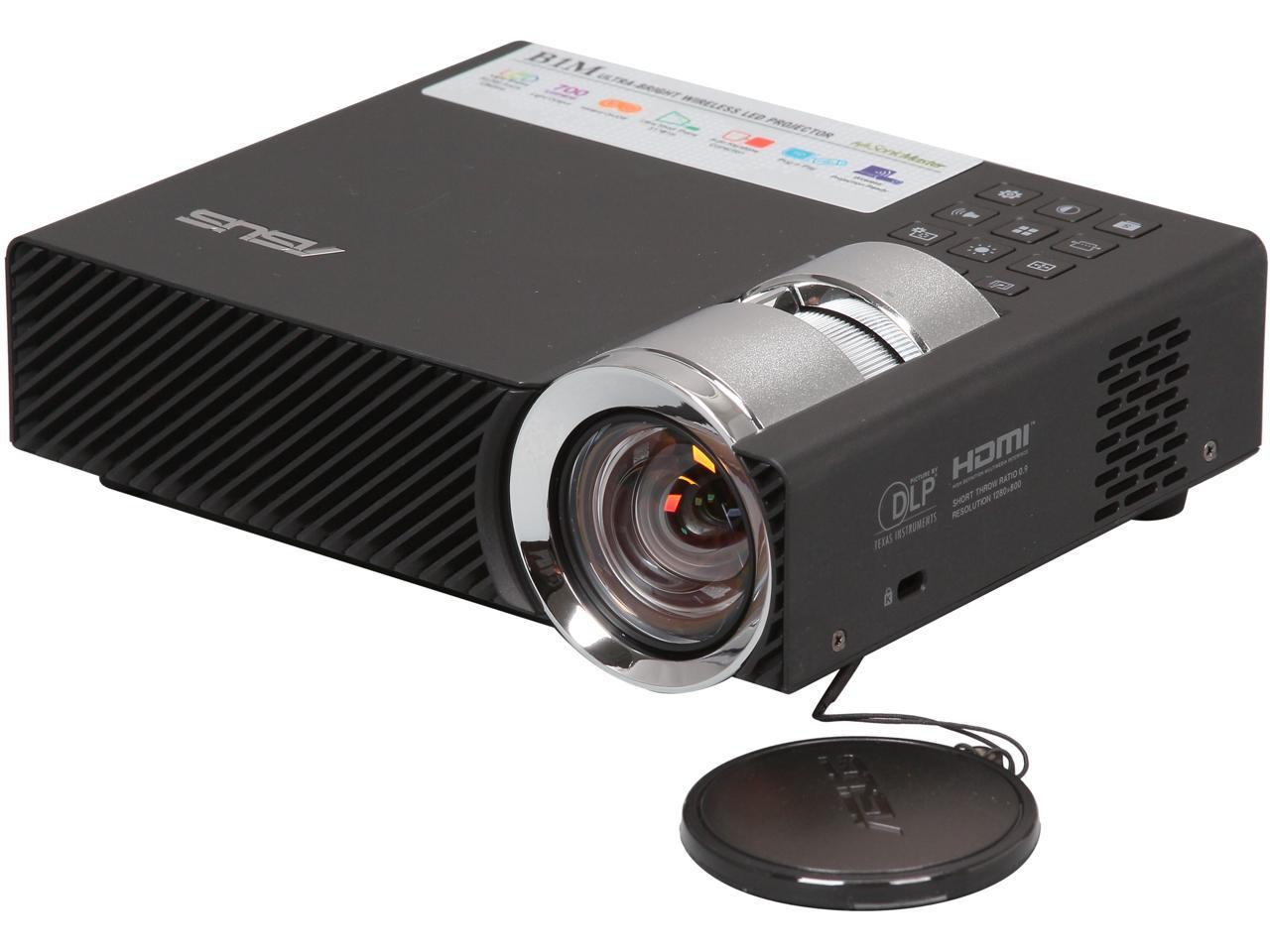 ASUS B1M 1280x800 WXGA 700 ANSI Lumens, HDMI & USB Inputs, Built-In SD Card Reader, Auto Keystone Correction, WiFi Dongle option, Ultra-bright & light weight, Short Throw LED Portable Projector