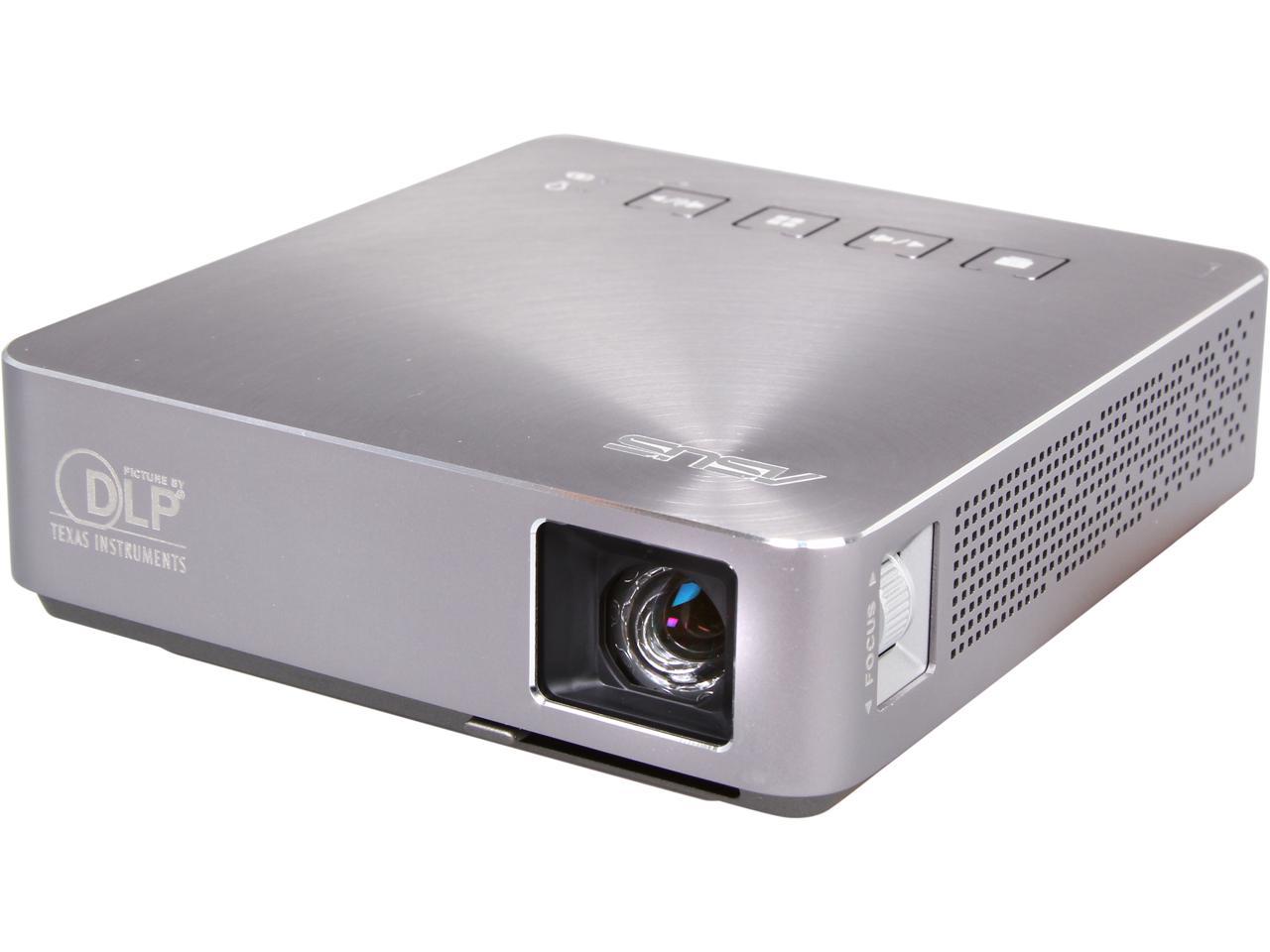 Asus S1 Silver Portable LED Projector, 854 x 480, 1000:1, 200 ANSI Lumens, HDMI&MHL&USB, Built-in Speaker
