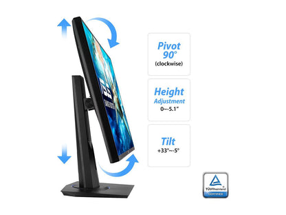 ASUS VG275Q Black 27" Full HD 1920 x 1080 75Hz 1ms 2xHDMI VGA DisplayPort FreeSync Adaptive Sync ASUS Eye Care Ultra Low-Blue Light Flicker-Free Technology Backlit LED Console Gaming Monitor
