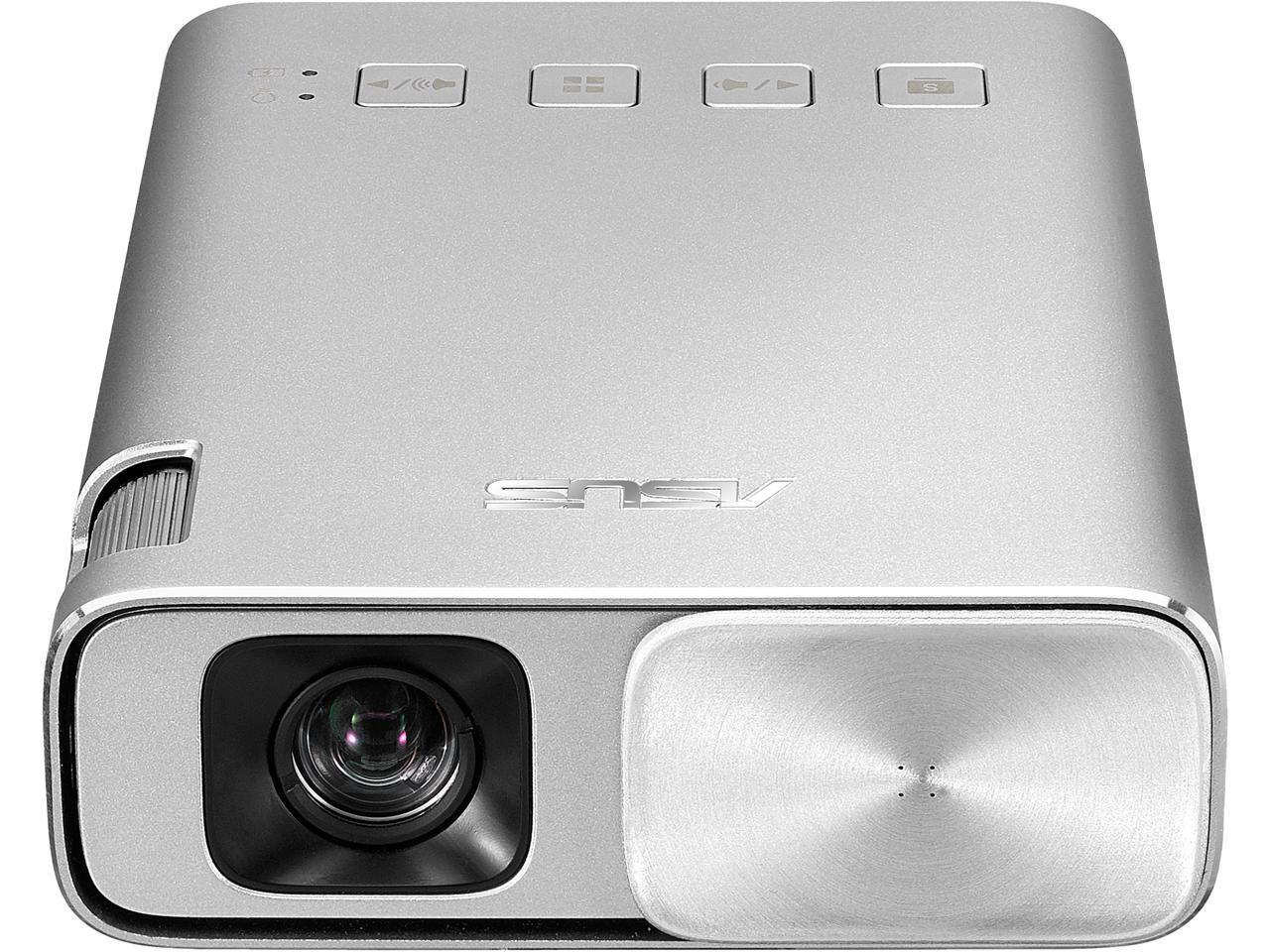 ASUS Zenbeam E1 854 x 480 0.2" DLP Pocket LED Projector, 150 Lumens, Built-in 6000mAh Battery, Up to 5-hour Projection, Power Bank 3500:1