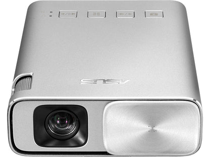 ASUS Zenbeam E1 854 x 480 0.2" DLP Pocket LED Projector, 150 Lumens, Built-in 6000mAh Battery, Up to 5-hour Projection, Power Bank 3500:1