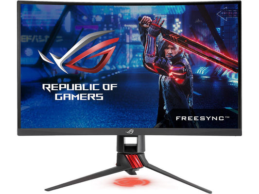 ASUS ROG Strix XG27VQ 27" Full HD 1920 x 1080 FreeSync 144Hz Curved Gaming Monitors with Aura RGB Lighting, Height, and Swift Adjustable