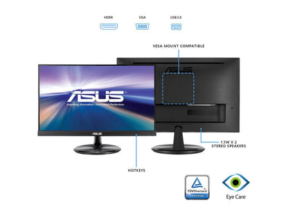 ASUS VT229H Touch Monitor - 21.5" FHD (1920x1080), 10-point Touch, IPS, 178° Wide Viewing Angle, Frameless, Flicker free, Low Blue Light, HDMI, 7H Hardness