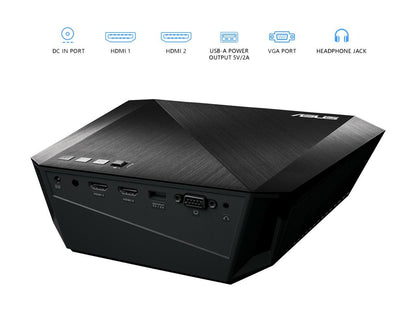 ASUS F1 LED Projector, FULL HD (1920 x 1080), 1200 Lumens, Short Throw, Horizontal & Vertical Keystone Adjustment , Auto Focus, 2.1 Channel Audio, Audio by Harman Kardon, Wireless Projection, HDMI