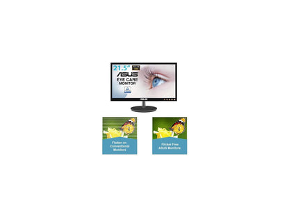 Asus VZ229HE 22" (Actual size 21.5") Full HD 1920 x 1080 HDMI VGA Blue Light Filter Frameless Bezel Eye Care Monitor