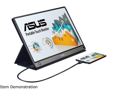 ASUS ZenScreen MB16AMT 15.6" Full HD 1920 x 1080 USB Type-C Micro-HDMI Non-Glare HDCP Support Flicker-Free Built-in Speakers Low Blue Light Touchscreen Portable IPS Monitor