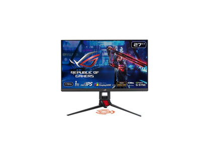 ASUS ROG Strix XG279Q 27" WQHD 2560 x 1440 (2K) 1ms (GTG) 170Hz (Overclocking) 2 x HDMI, DisplayPort G-Sync Compatible Built-in Speakers DisplayHDR 400 Frameless Design LED Backlit IPS Gaming Monitor