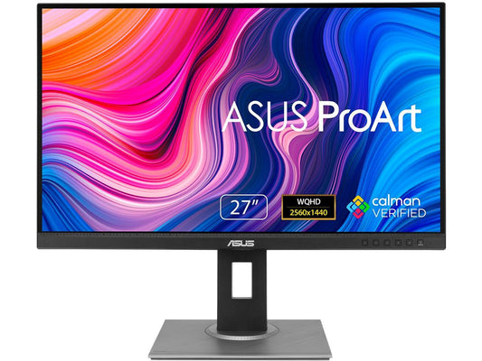 ASUS ProArt Display PA278QV 27" WQHD 2560 x 1440 Professional Monitor, 100% sRGB/Rec. 709 Delta E < 2, IPS, DisplayPort HDMI DVI-D Mini DP, Calman Verified, Eye Care, Anti-glare, Tilt Pivot Swivel Height Adjustable