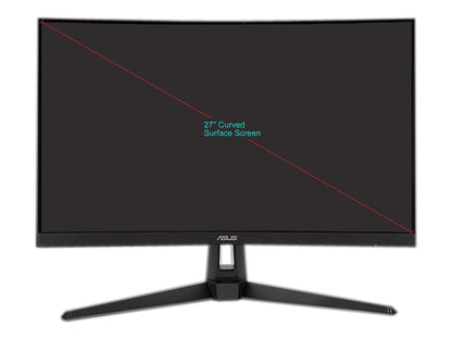 ASUS TUF Gaming VG27WQ1B 27" Curved Monitor, 1440P WQHD (2560 x 1440), 165Hz (Supports 144Hz), 1ms, Adaptive-sync/FreeSync Premium, Extreme Low Motion Blur, Eye Care, HDMI DisplayPort, HDR10