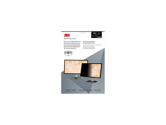 3M Privacy Filter PF185W9B for 18.5" Monitor Black, Glossy, Matte - For 18.5" Widescreen LCD Monitor - 16:9 - Scratch Resistant, Fingerprint Resistant, Dust Resistant - Anti-glare