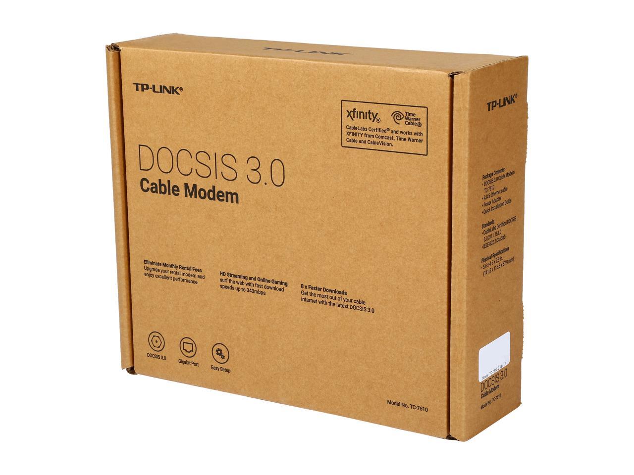 TP-LINK TC-7610-E DOCSIS 3.0 Cable Modem (Easy-open package)