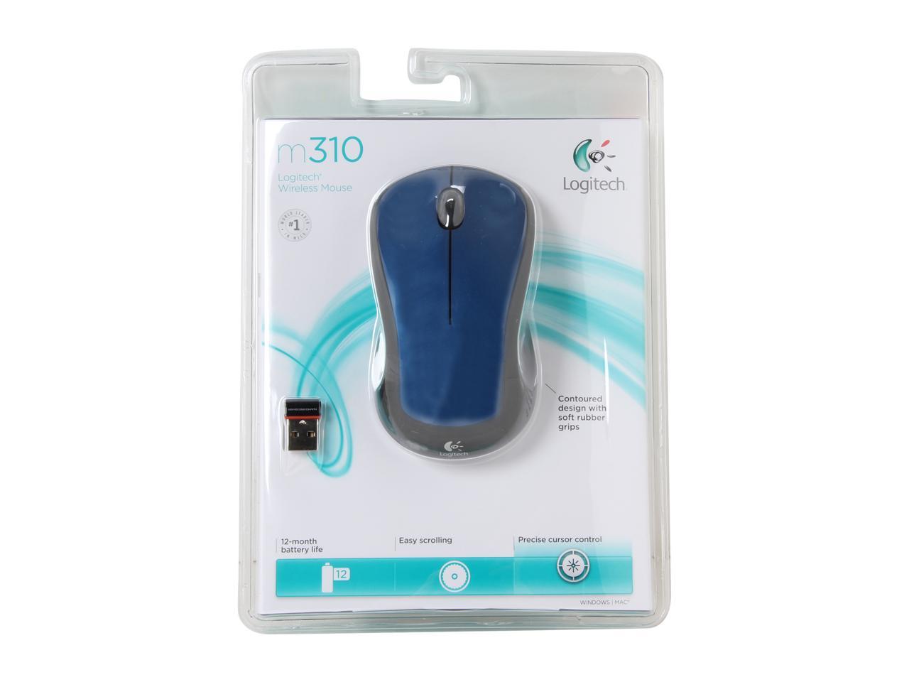 Logitech M310 910-001917 Peacock Blue 3 Buttons 1 x Wheel USB RF Wireless Laser 1000 dpi Mouse