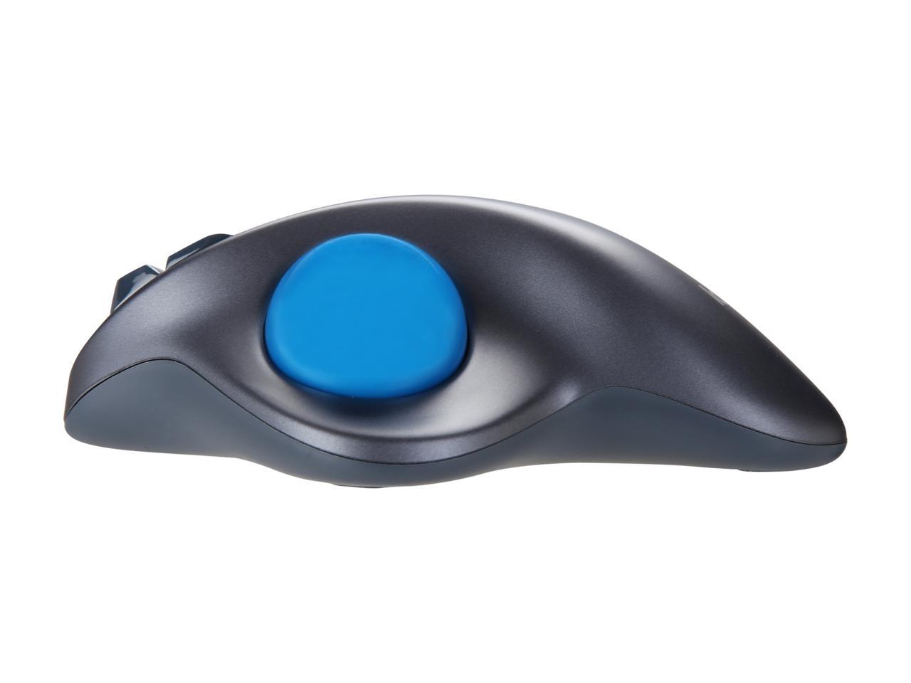 Logitech M570 910-001799 Silver and Blue 5 Buttons 1 x Wheel USB RF Wireless Laser Trackball