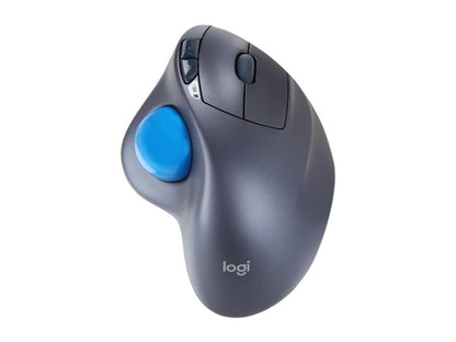 Logitech M570 910-001799 Silver and Blue 5 Buttons 1 x Wheel USB RF Wireless Laser Trackball