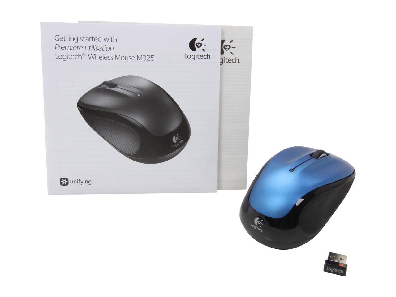 Logitech M325 RF Wireless Optical 1000dpi Mouse, Blue, 910-002650