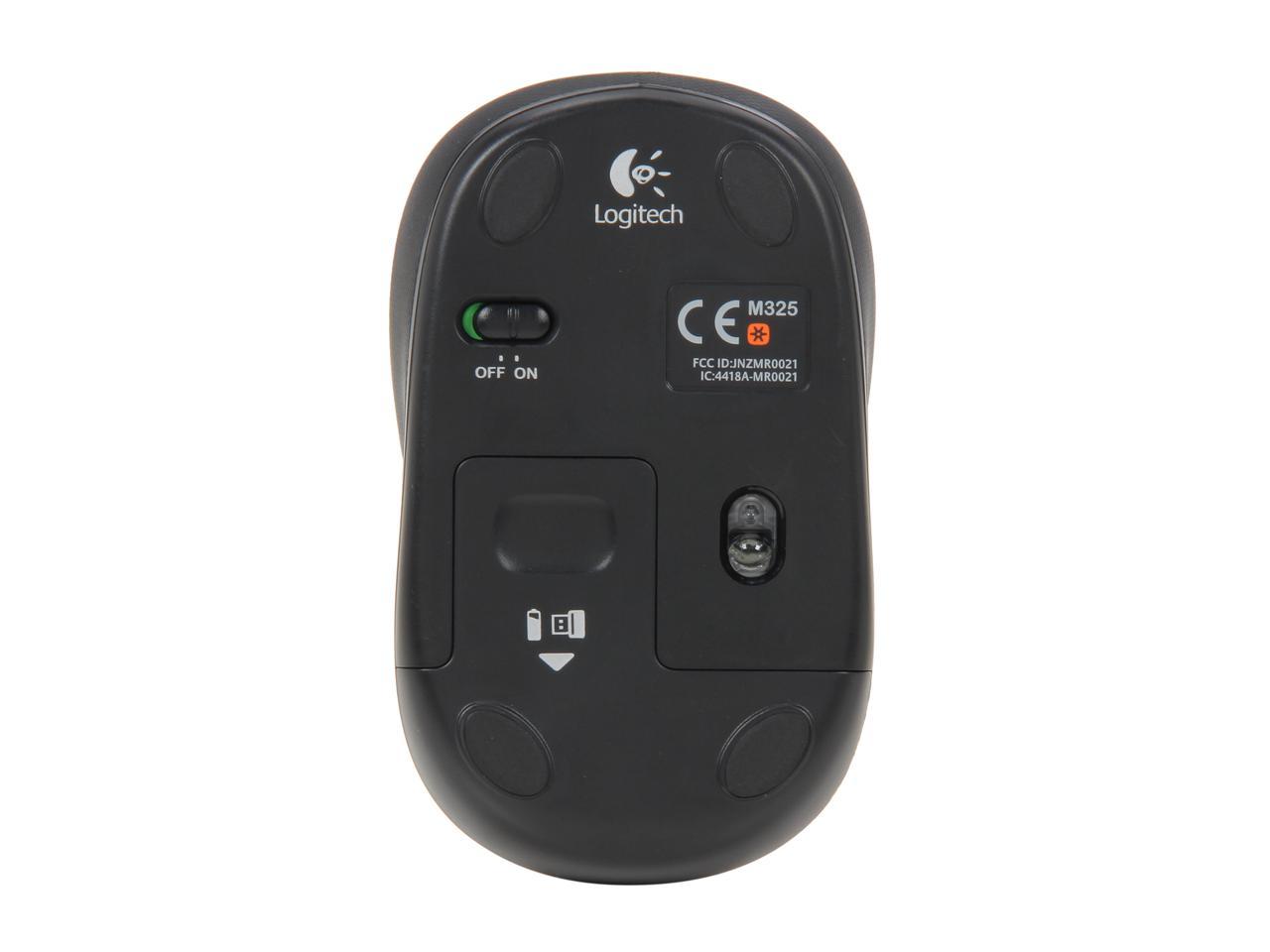 Logitech M325 RF Wireless Optical 1000dpi Mouse, Black, 910-002974