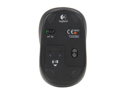 Logitech M325 RF Wireless Optical 1000dpi Mouse, Black, 910-002974