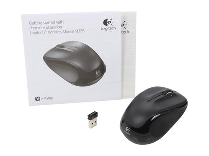Logitech M325 RF Wireless Optical 1000dpi Mouse, Black, 910-002974