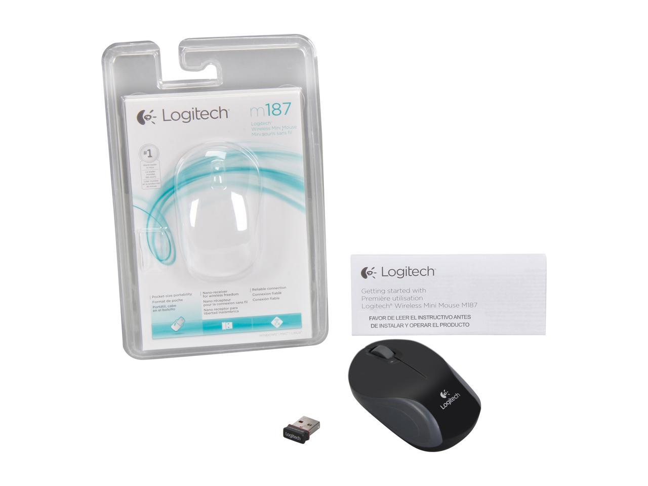 Logitech 910-002726 Black 3 Buttons 1 x Wheel USB RF Wireless Optical 1000 dpi Mouse