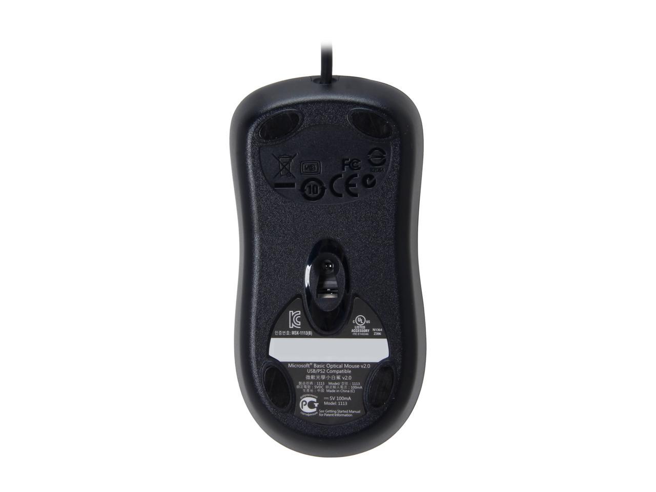 Microsoft Basic Optical Mouse - 800 dpi - Black - Wired - P58-00061