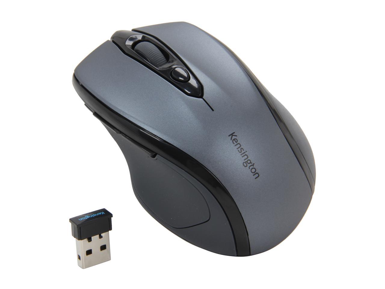 Kensington Pro Fit Mid-Size Mouse K72423AM Graphite Green 1 x Wheel USB RF Wireless Optical 1750 dpi Mouse