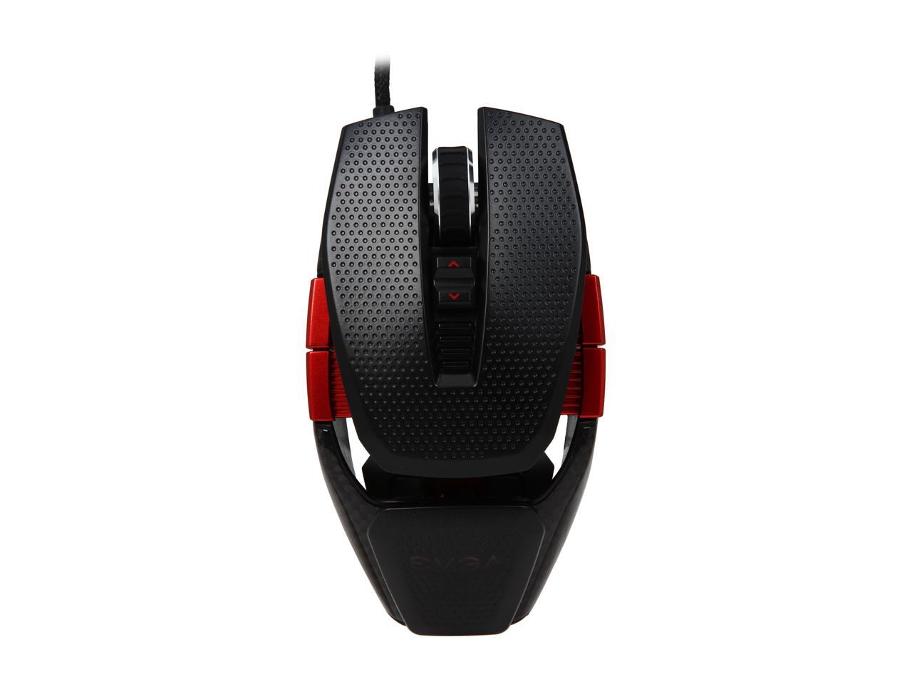 EVGA TORQ X10 Carbon 901-X1-1102-KR Black 9 Buttons 1 x Wheel USB Wired Laser 8200 dpi Gaming Mouse