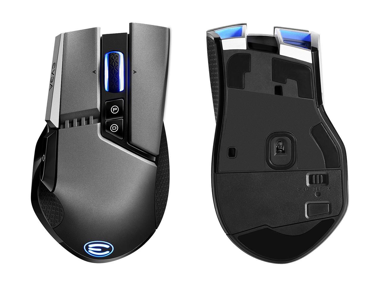 EVGA X20 Gaming Mouse, Wireless, Grey, Customizable, 16,000 DPI, 5 Profiles, 10 Buttons, Ergonomic 903-T1-20GR-KR