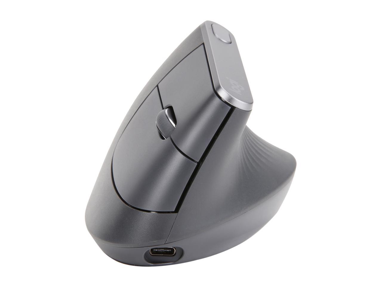 Logitech MX Vertical Advanced Ergonomic Mouse, Wireless via Bluetooth or Included USB Receiver - 910-005447