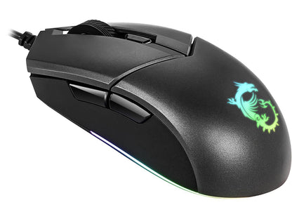 MSI Clutch GM11 Black 6 Buttons 1 x Wheel USB 2.0 Wired Optical 5000 dpi Gaming Mouse