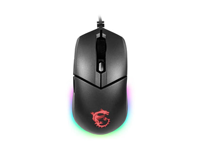 MSI Clutch GM11 Black 6 Buttons 1 x Wheel USB 2.0 Wired Optical 5000 dpi Gaming Mouse