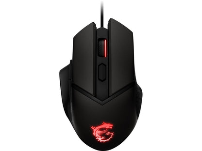 MSI Clutch GM20 ELITE S12-0400D00-C54 Black 6 Buttons 1 x Wheel USB 2.0 Wired Optical 6400 dpi Gaming Mouse
